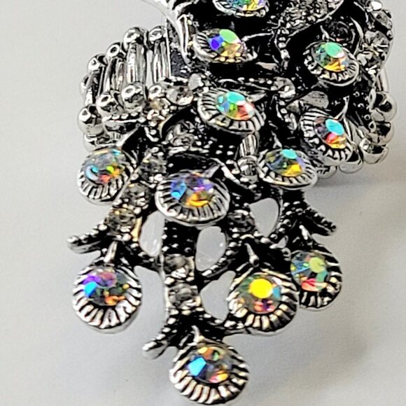 Rhinestones Peacock Ring Stretch Band Rainbow Iridescent Ring- HOST PICK! - Picture 7 of 12